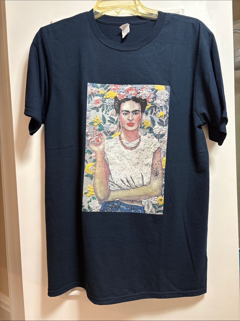 Anvil Navy Frida Kahlo Graphic Short Sleeve Tee